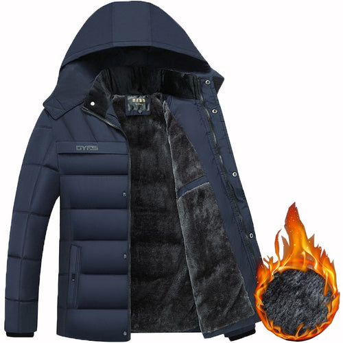 2019 Hot Fashion Hooded Winter Coat Men Thick Warm Mens Winter Jacket Windproof Father's Gift Parka