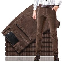 Load image into Gallery viewer, new Corduroy men's casual pants 2019 classic middle-aged business straight stretch casual streetwear brand wine red casual pants