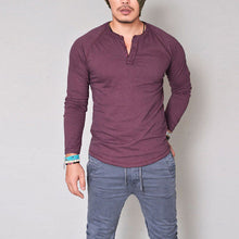 Load image into Gallery viewer, 2017 Fashion Mens Slim Fit Long Sleeve T-Shirts Stylish Luxury Men V Neck Cotton T Shirt Tops Tee plus size S-XXXL