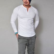 Load image into Gallery viewer, 2017 Fashion Mens Slim Fit Long Sleeve T-Shirts Stylish Luxury Men V Neck Cotton T Shirt Tops Tee plus size S-XXXL